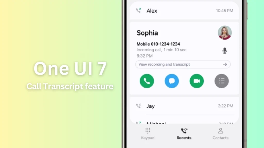 One Ui 7 Call Transcript Feature